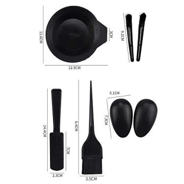 Imagem de Dioche 12 Peças Kit de Coloração de Tintura de Cabelo Profissional Tigela de Tingimento de Cabelo Escovas de Pente de Cor Luvas Capas de Orelha Luvas Xale Touca de Banho Agitador para