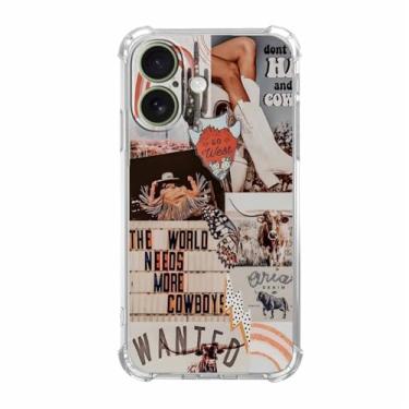 Imagem de Vesidurt Capa com estampa de arte West Cowboy Western Country para iPhone 17, capa protetora de telefone TPU macio na moda exclusiva, ip17