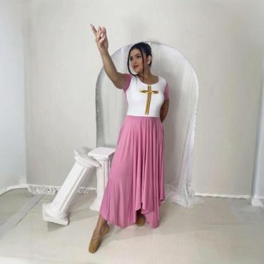 Imagem de Vestido de Dança Coreografia Plus Size Cruz Moda Evangélica - MISS FLO