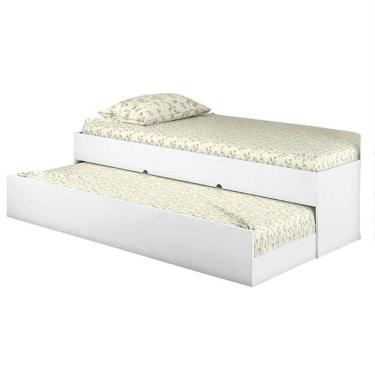 Imagem de Cama Infantil Com Cama Auxiliar Chiara Branco Brilho - Phoenix