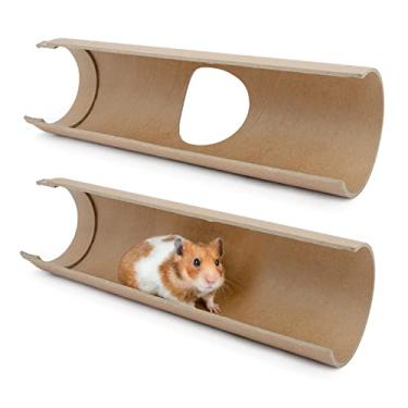 Imagem de Niteangel Túnel de Hamster Criativo e Compostável - Faça você mesmo e construa uma toca de tubo exclusiva como esconderijo para animais de tamanho pequeno como hamsters, mouse gerbils camundongos (conjunto de meio túnel)