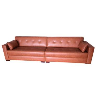 Imagem de Sofá  Gianni Bipartido Tecido Corano Pé Cantoneira Escuro  250cm - 4R 