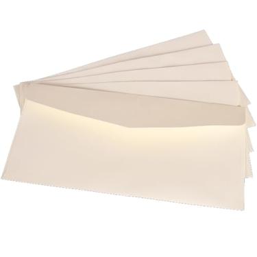 Imagem de luzen Envelopes vazios de papel kraft em branco, 20 peças, envelopes de convite de cartão postal para casamento, formatura, celebrações, aniversário ou festa temática, 21 x 10 cm, branco