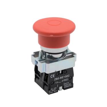 Imagem de XB2-BT45 1NO/1NC Interruptor de botão de parada de emergência Push-Pull Sinal vermelho 40 mm Cabeça de cogumelo DWBPGVUN