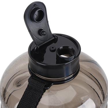 Imagem de GLOGLOW Garrafa de água de 2,2L, Copo Esportivo de Grande Capacidade, Chaleira PETG Leve para Academia, Caminhada, Acampamento, Corrida, Talheres Preto/azul (Preto)