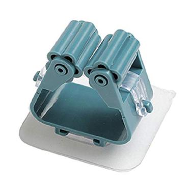 Imagem de Suporte para Mop Vassoura Autoadesivo Fixado na Parede Organizador de Sem Perfuração Economia Espaço Instalação Fácil Amplamente Aplicável Cozinha Banheiro Jardim Garagem Lavanderia Lar