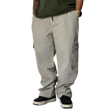 Imagem de Calça Sarja Trip Side Cargo Bege Pìxo Tag Bordado C053-Masculino