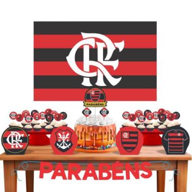 Imagem de Kit Festa Pronta Decoração Eco Flamengo Mengão C/ 33 Itens - PIFFER