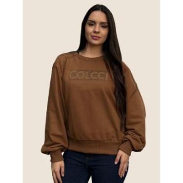Imagem de Blusão Moletom Logo Solar Texturizado Colcci Cor:;Tamanho:PP-Feminino