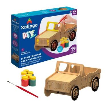 Imagem de Brinquedo Infantil Playset Carrinho 3D para Pintura 19 Peças Xalingo -