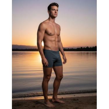 Imagem de Sunga Boxer Masculina Lisa Cordão Ajustável Poliamida - MEU BIQUINNI, 