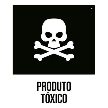 Imagem de Kit 3 Placas Desenho Produto Tóxico