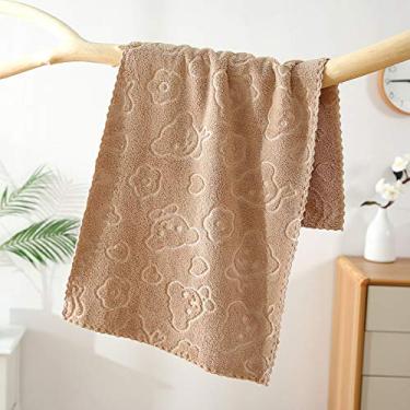 Imagem de Toalhas de rosto ultra macias, toalhas de banho de absorção rápida para banheiro, academia, cozinha, bebê (marrom)