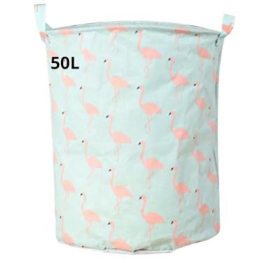 Imagem de Cesto de Roupa Suja Organizador Brinquedo 50 Litros Dobrável Multiuso Poliester Com Alças Para Banheiro, Quarto, Lavanderia, Cozinha - Ótimo Para Guardar Livros, Roupas, Brinquedos, Toalhas