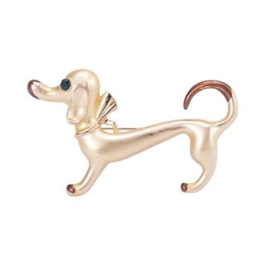 Imagem de Broche De Esmalte Unissex Com Strass De Cachorro, Joia De Lapela Para 