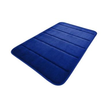 Imagem de Tapete De Banho Em Veludo Coral Com Padrão Geométrico, Antiderrapante,