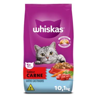 Imagem de whiskas Ração Whiskas Para Gatos Adultos Castrados Sabor Carne - 10,1Kg