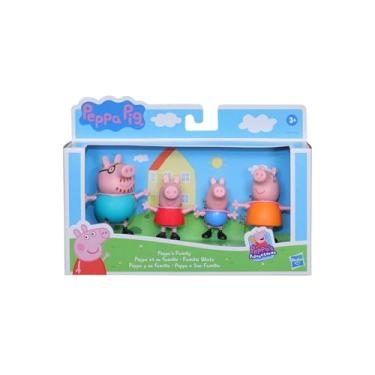 Imagem de Kit Peppa Pig 4 Figuras - Peppa e a Família Pig, para Crianças a Partir de 3 Anos - F2190 - Hasbro, multicolorido