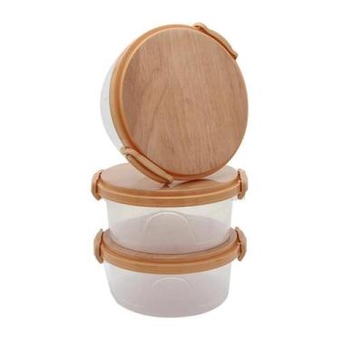 Imagem de Kit 3 Marmitas Redondas de Plástico - Genérico