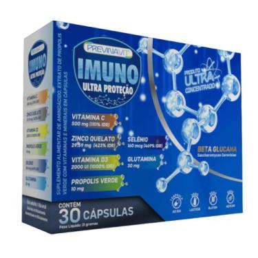 Imagem de Suplemento Polivitaminico IMUNO Ultra Vitamina C , D3 e Zinco 30 CPDs 