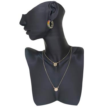 Imagem de Expositor Luxo Joias Bijuterias Colar Brinco Busto Rosto Preto 3D