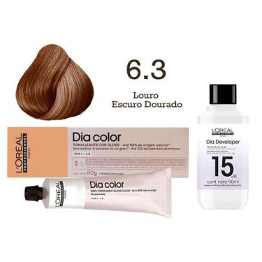 Imagem de Tonalizante Dia Color 6.3 Louro Escuro Dourado + Emulsão Reveladora 15