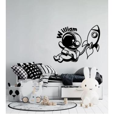 Imagem de Adesivo de parede  astronauta infantil - Ambiente dekorado, 80cm, pret