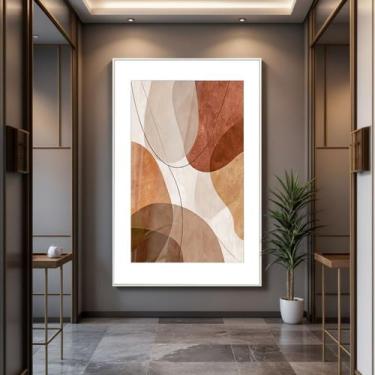 Imagem de Quadro com Moldura e Acrilico Cristal Vidro Abstrato Suave  para Sala,