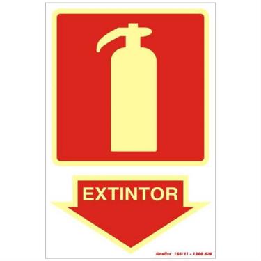 Imagem de Placa de Pvc Fotoluminescente Autoadesiva 20x30cm Extintor 250 Bd Sinalize Placa 20x30 Extintor