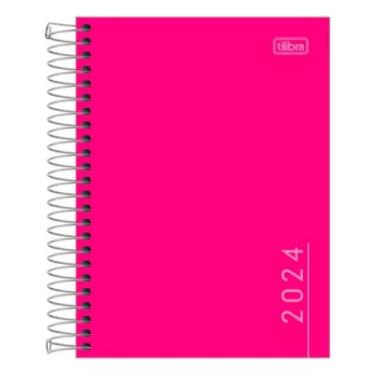 Imagem de Agenda Anotação 117x164mm Espiral 160Fls Lembrete Rosa 2024 - Tilibra