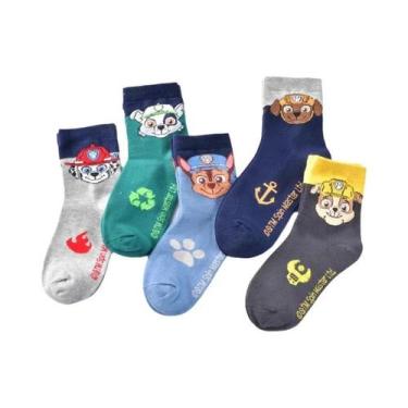 Imagem de Meias De Algodão Infantis Paw Patrol 10 Peças 5 Pares Chase Marshall R