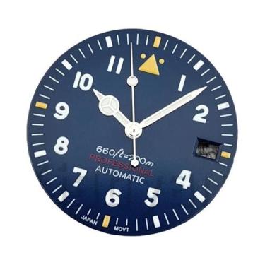 Imagem de Relógio De Mergulho Estilo Piloto Azul 29mm Com Mostrador E Ponteiros 