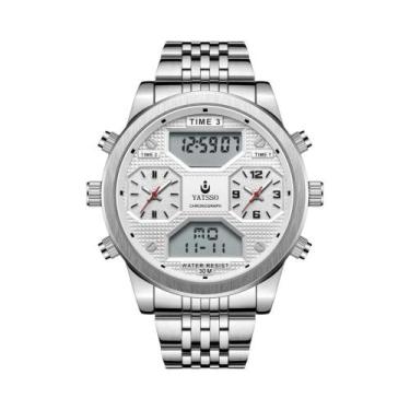 Imagem de Relógio Masculino Com Mostrador Grande E Pulseira De Aço, Display Digi