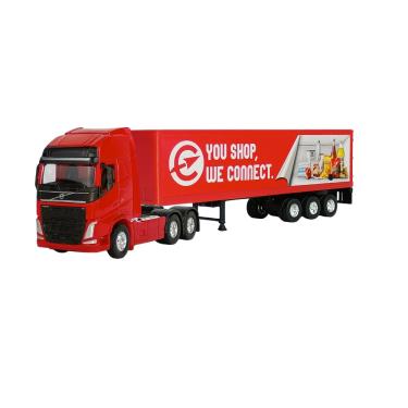 Imagem de Caminhão Volvo Baú 1:64 Welly Vermelho