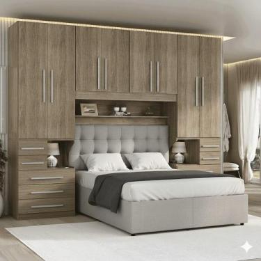Imagem de Guarda-roupa de Casal com espaço para cama Box Queen Size 1223SQ Casta