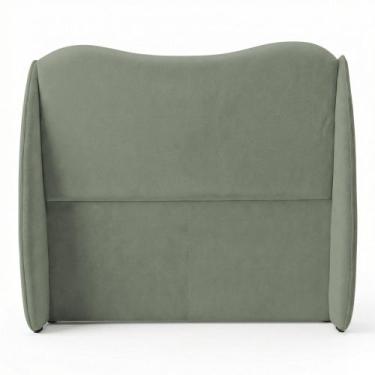Imagem de Cabeceira Orgânica Para Cama Box Viúva Luma 120cm Bouclê Verde Menta -