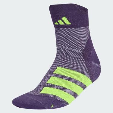 Imagem de Meia Adidas RUNxADIZERO Cano Médio Roxa e Branca, M