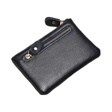 Imagem de Carteira Feminina Mini De Couro Texturizado, Porta-Cartões Curto Com Z