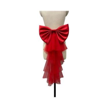 Imagem de Cinto De Vestido De Noiva Elegante Feminino Com Laço De Cetim E Tule D