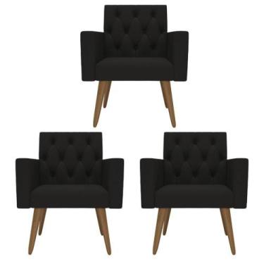 Imagem de Design Exclusivo Na Sala De Espera: Kit 3 Poltronas Capitonê - Móveis 