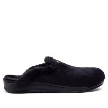 Imagem de Pantufa Feminina Pegada Com Forro de Pelinho Preto, Preto, 35