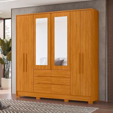 Imagem de Guarda Roupa Roupeiro San Francisco com Espelho 06 Portas 06 Gavetas Cinamomo Moval