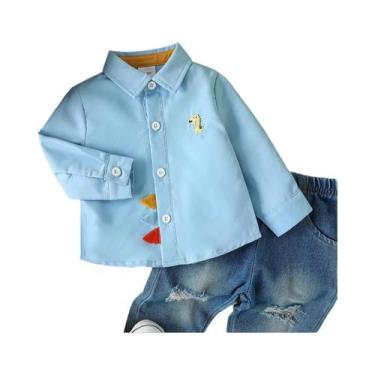 Imagem de Camisa De Manga Longa Para Bebês Meninos Com Estampa De Dinossauro Em 