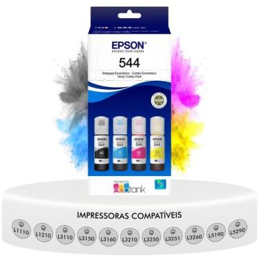 Imagem de Multipack Kit Tintas Original Epson T544 Compatíveis L1110 L1250 L3110