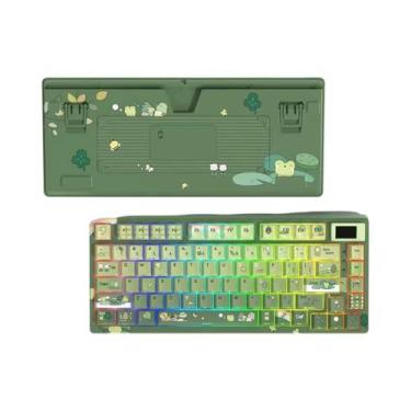 Imagem de Teclado Mecânico Gamer RGB Com Fio, Display OLED, Hot-Swappable, Retro