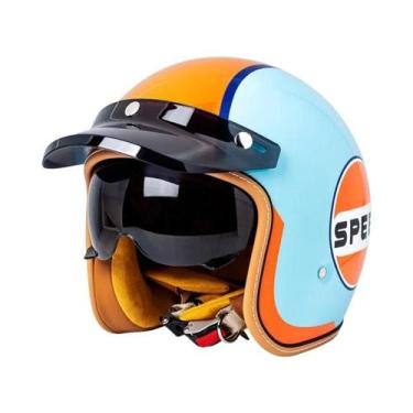 Imagem de Capacete Retro Unissex De Inverno Quente Três Quartos Para Motocicleta