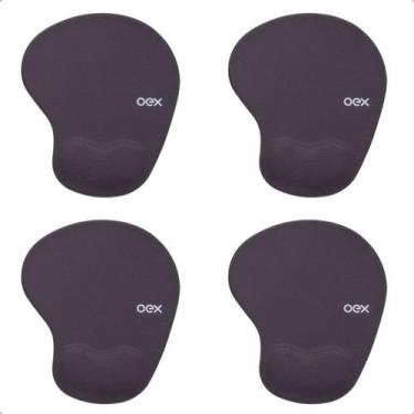 Imagem de Kit 10 Mousepads Confort Mp200 Apoio Para Pulso Em Gel Cinza - OEX