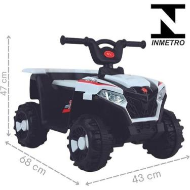 Imagem de Quadriciclo Infantil Branco Elétrico 6v Zippy Toys ~ 2 cores disponíve