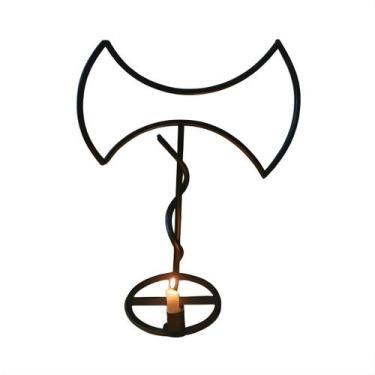 Imagem de Porta Velas Castiçal De Xangô Em Ferro Artesanal - Empório Artes