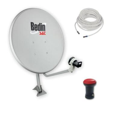 Imagem de Antena Parabólica Digital Banda KU 60cm Alto Ganho com LNBF Single e C